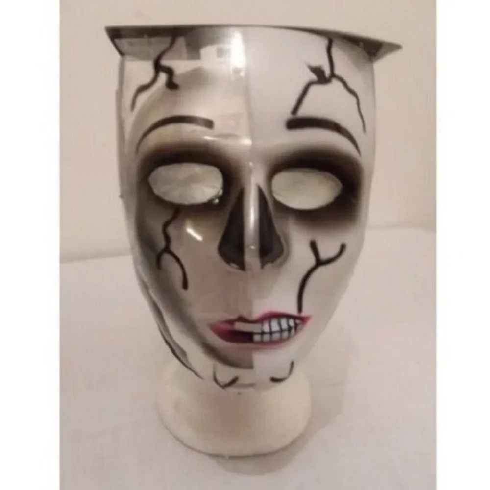 ZOMBIE MASK Halloween Costume Skeleton Scary Skull Split Face Horror New